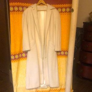 Vintage Full Length Perry Ellis Alpaca Fur Coat